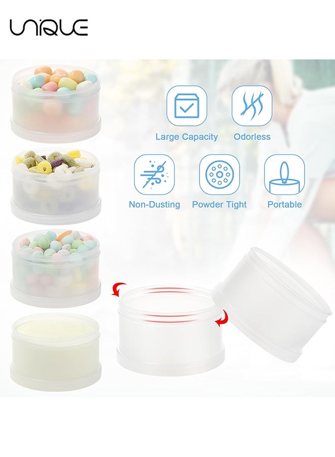 Unique 1 Pcs Protein Powder Container with Funnels Stand, 4 Stackable Leakproof Protein Powder Dispenser, Portable Keychain Powder Container for Workout, Fitness, Travel(White) - Image 4